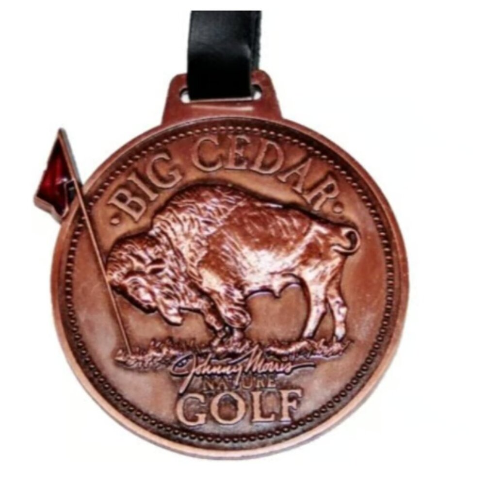 NEW Big Cedar Golf Bronze Large Medallion Bag Tag  Featuring Payne's Valley